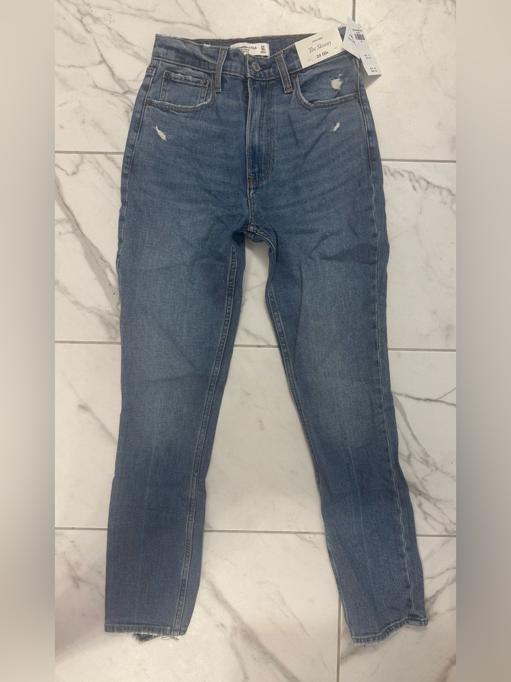 NWT Abercrombie & Fitch Modern Skinny High Rise Jeans Size 24 - Picture 7 of 8